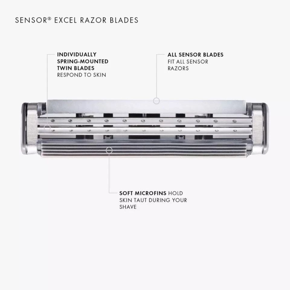 Mango de afeitar Gillette Sensor Excel doble hoja manual 1 cartucho envío gratuito - Imagen 3 de 4