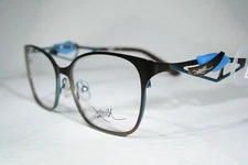 Women's Unworn XENITH X4033 Ornate Dark Bronze & Cyan Glasses Frames Eyeglasses