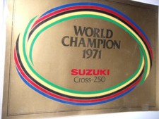 SUZUKI  WORLD CHAMPION 1971 CROSS 250 MINI POSTER 35x25 originale NUOVO