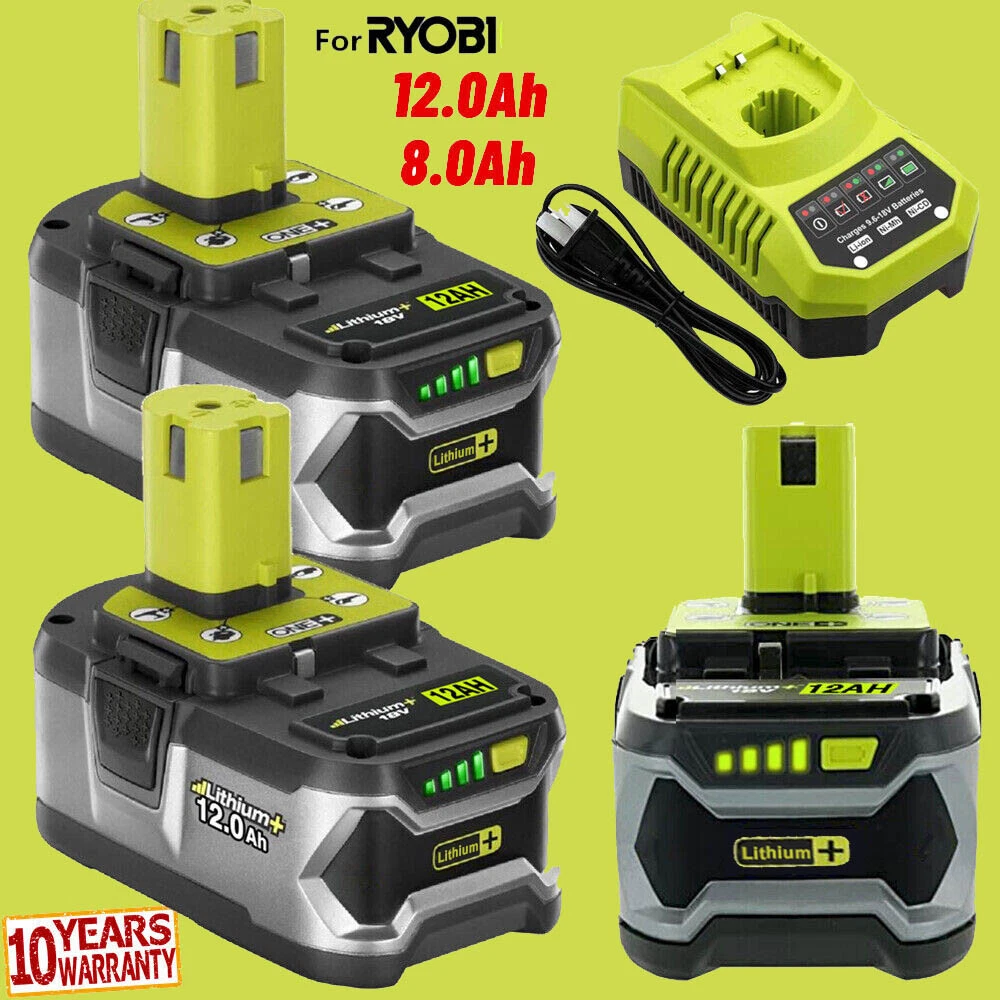 12Ah 9Ah For RYOBI P108 18V One Plus High Capacity Lithium-ion Battery /  Charger