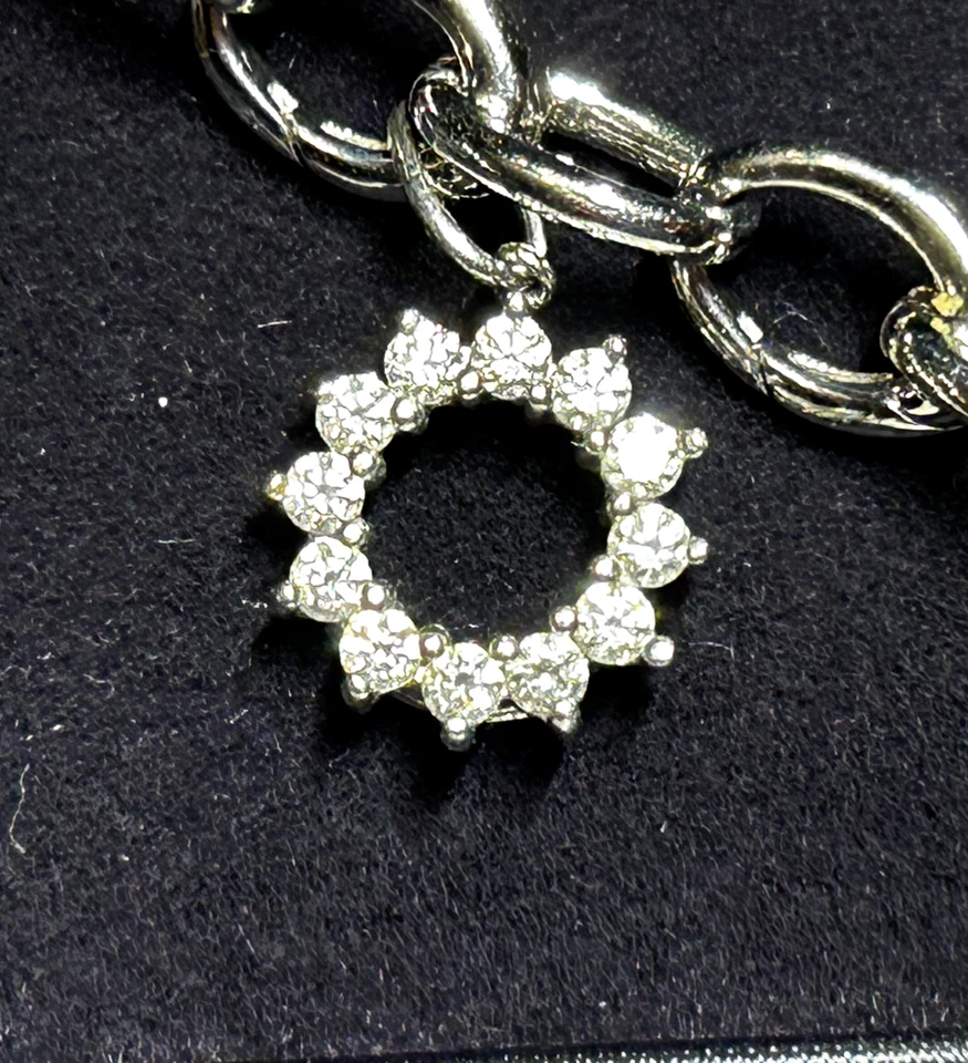 Pulsera Tiffany Co Platino 5 Dijes Eslabones de Cierre Dije 8" Rara Foto 3 de 4