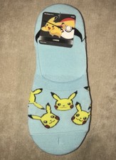 3 Pr Pokemon Pikachu Liners Low Cut Socks Multi Color Youth Women Sz 4-10