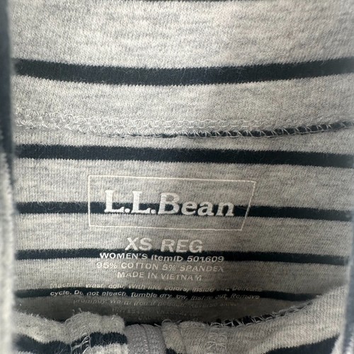 L.L. Bean Active Jacket Womens XS Black Gray Stripe Regular Long Sleeve Full Zip - Picture 4 of 8