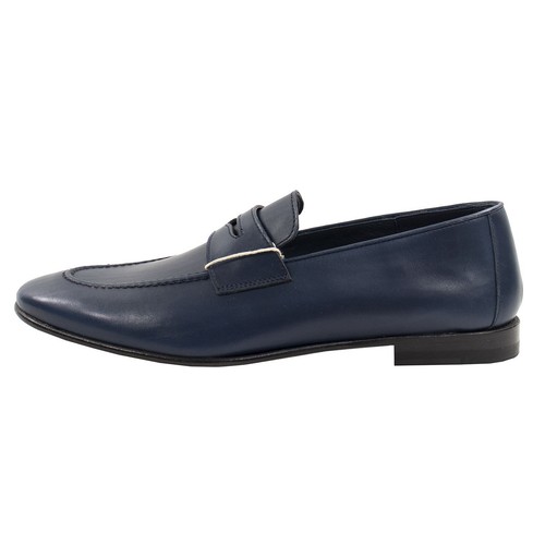 NIB Pelletieri Di Parma Blue Leather Italy Lined Moccasin Loafers Shoes 8.5 US - Picture 5 of 12