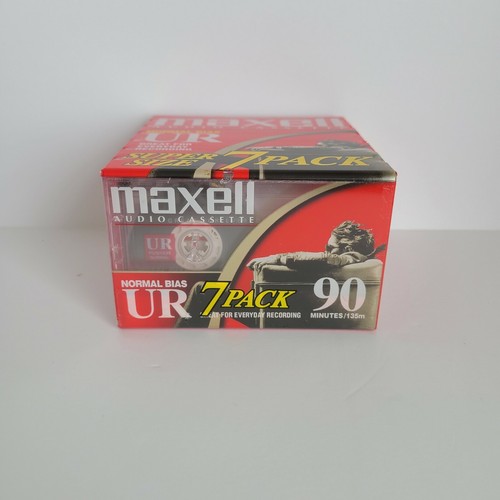 Maxell Audio Cassette Tapes UR 90 Minute Normal Bias Blank New Sealed 7 Pack - Picture 2 of 4