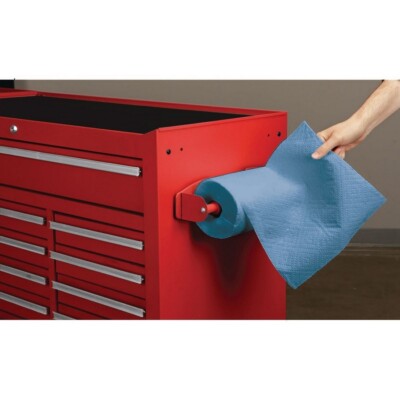 Tool Box Paper Towel Holder Magnetic Red Rubber Coated