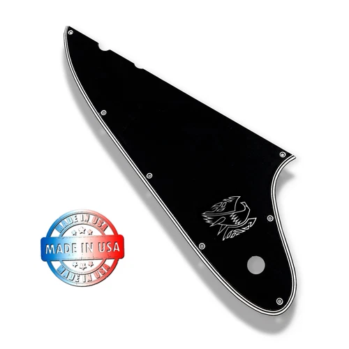 New 5 Ply WIDE BEVEL Black/White Pickguard For Gibson CS Firebird Custom + Decal