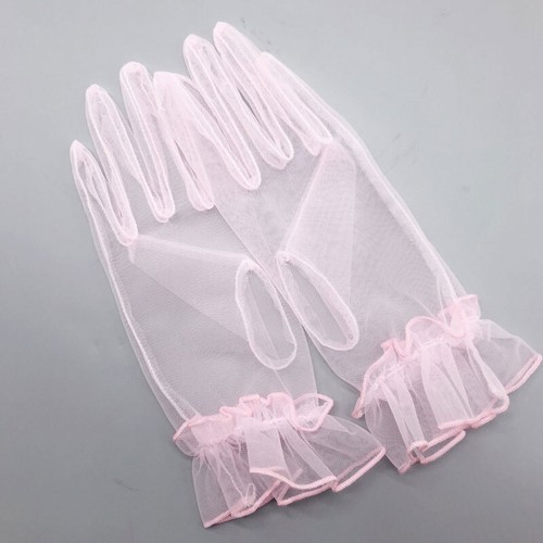 1 Paires Dentelle Nylon Femme Gants Doigt Complet Court Tulle Extensible .J - Foto 6 di 17