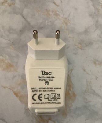Ttec USB-A Travel Charger Model TT-01U (100-240V-50/60Hz -DC5-8V White