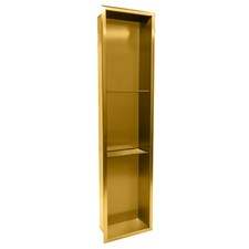 Thermopanel Stainless Steel Gold Shower Niche with LED Lighting Recessed