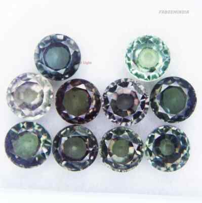 10 Ct Certified Loose Gemstones Round Lot Color Change Alexandrite Natural 6 mm