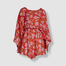 $425 Loveshackfancy Womens Red Long Sleeve Minidress Size X-Large