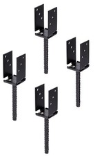 Alberts 4x U-Pfostentr&auml;ger verstellbar schwarz Pfostenschuh Pfostenhalter Beton