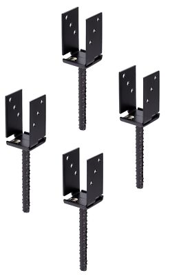 Alberts 4x U-Pfostenträger verstellbar schwarz Pfostenschuh Pfostenhalter Beton