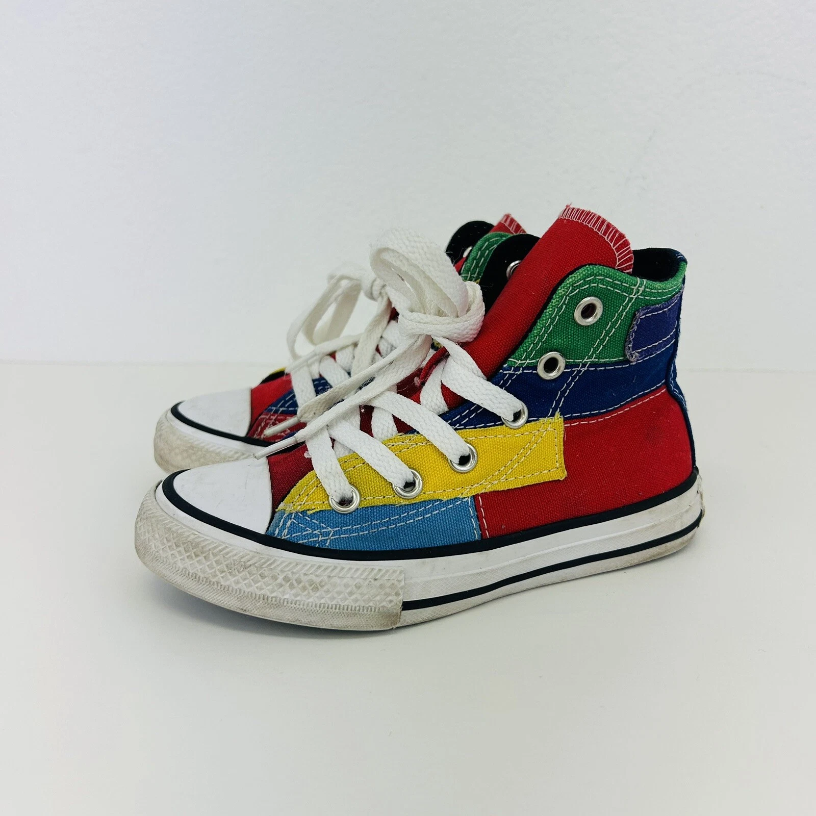 Scarpe alte Chuck Taylor Converse bambino 11C colorate blu rosso giallo verde
