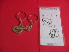 Fashion Jewelry " I Love You " Heart Keyrings Key Chain Set