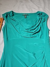 Nwt Lauren Ralph Lauren Dress Womens Size 10 Kelly Green Drape Ruched Classy