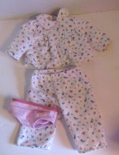 American Girl Emily Floral Flannel PJs Pajamas Shirt Pants Set White