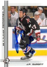 J.P. Dumont autographed Hockey Card (Buffalo Sabres) 2000 BAP #428
