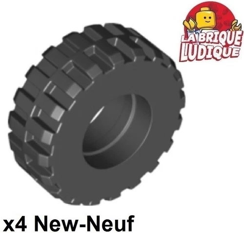 Lego 4X Tire 37 X 14 Black Treaded New 35578
