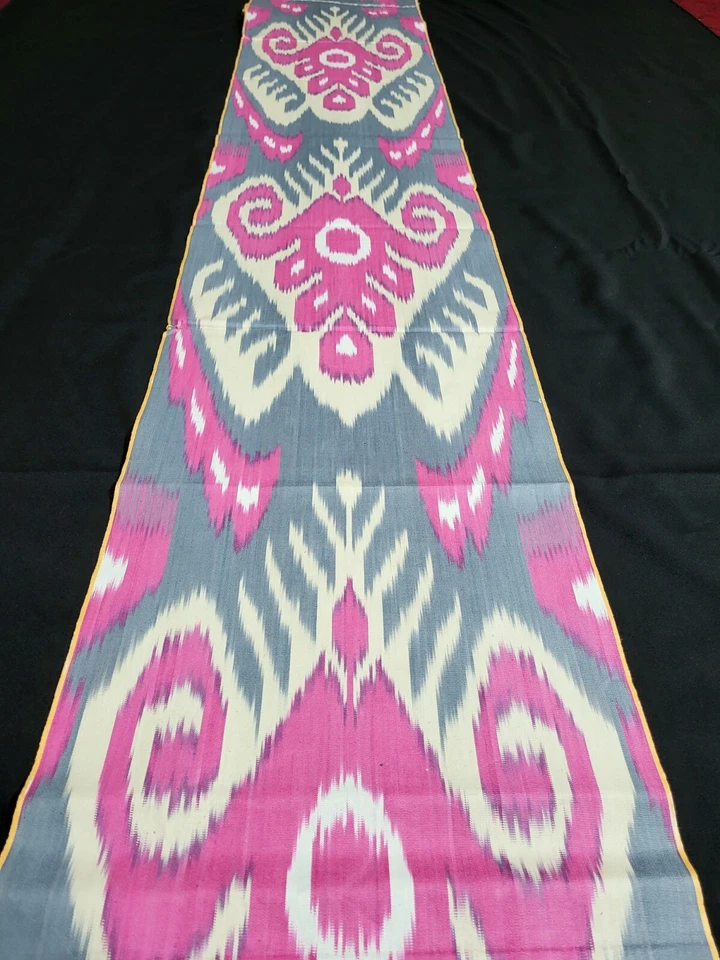 Pink gray cotton ikat fabric by the yard top ikat best SALE price if u buy more - Image 2 of 4