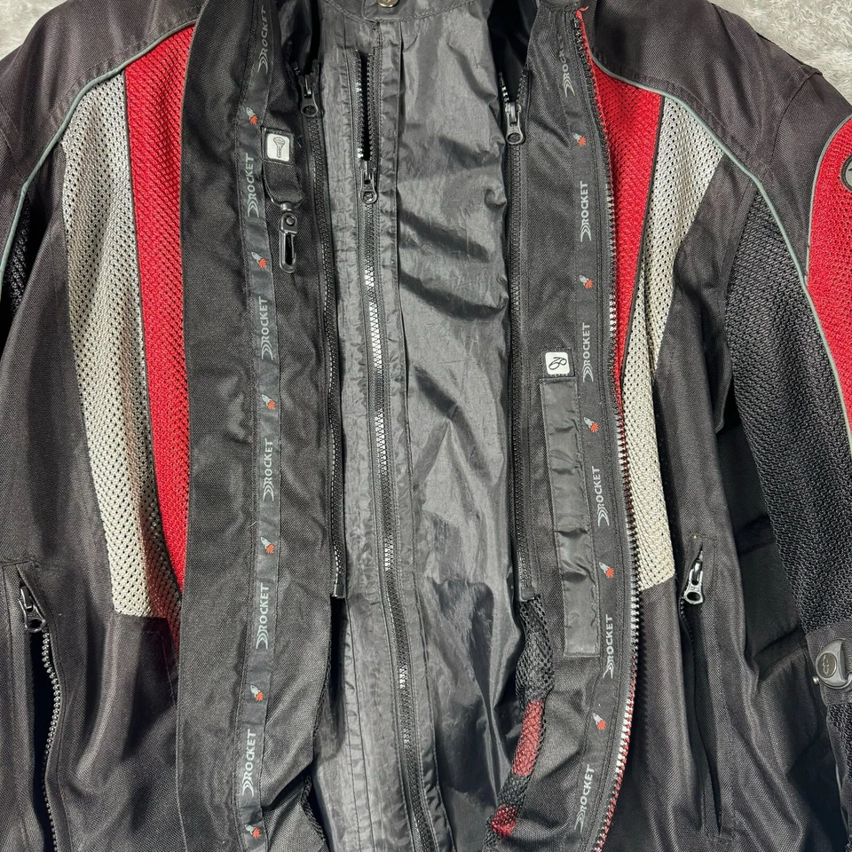 Chaqueta de motocicleta Joe Rocket Atomic 5.0 roja negra para hombre 2XL armadura equipo de conducción Foto 3 de 4