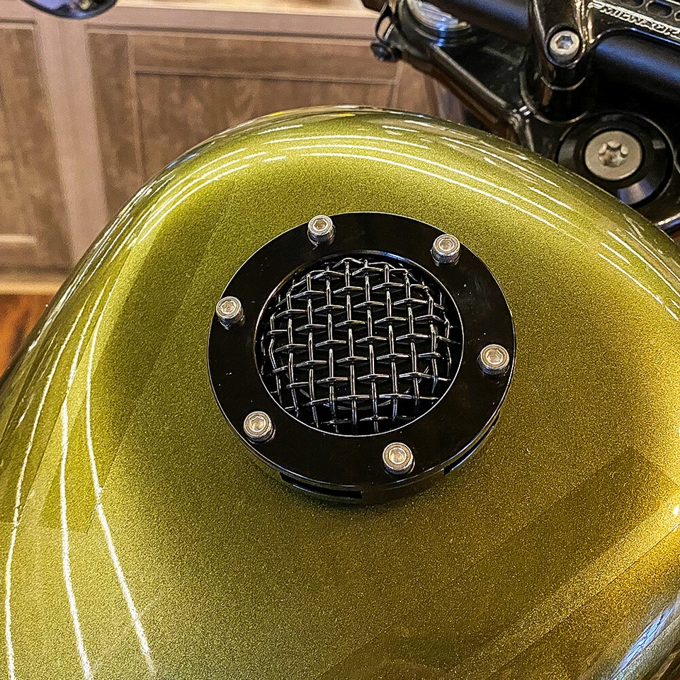 Motorcycle Aluminum Mesh Gas Tank Fuel Cap Cover For Harley Sportster 1200 883 - Image 4 of 4