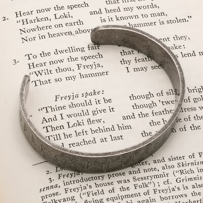 Viking Elder Futhark Rune Cuff Bracelet
