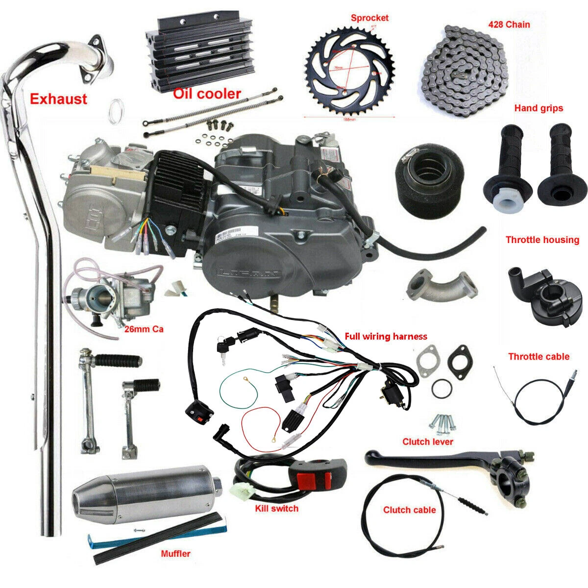 Lifan 140cc Engine Motor Full Kit Dirt Pit Bike For Honda Trail