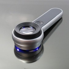 10X Lupa Microscopio Lupa Portátil Blanca y UV Iluminada