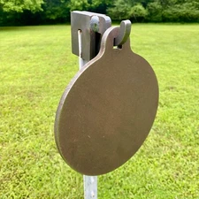 8" Round 3/8" AR500 Steel Shooting Target - NRA Metal Range Gong w/ T-Post Hook