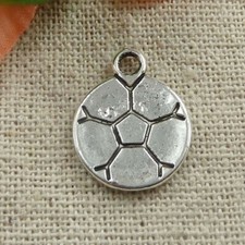 Free Ship 160 pcs tibetan silver football charms 18x14mm L-101