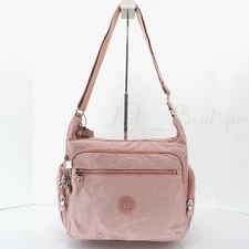 Kipling Gabbie Crossbody Bag Purse Polyamide KI0880 Glitter Twist Pink NWT $124