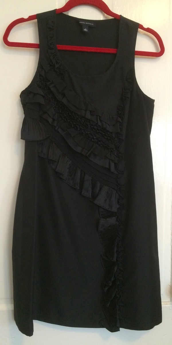 banana republic black ruffle dress Ruffle Trim Mini Dress