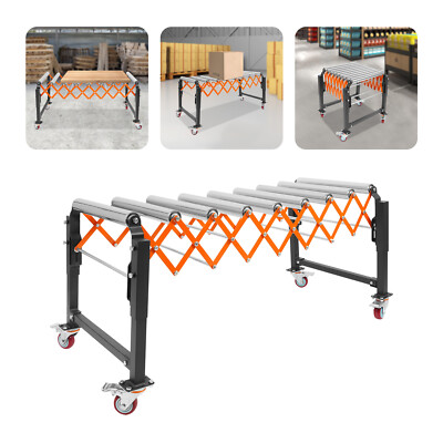 Adjustable Roller Conveyor Table Flexible Roller Conveyor 17-51inch 176lbs Load