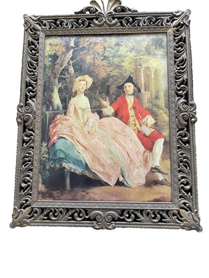 Vintage Bild großer Metallrahmen Viktorianischer Stil Made in Italy Gainsborough