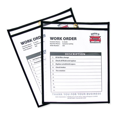 C-Line Shop Ticket Holders, Stitched, Both Sides Clear, 50'', 8 1/2 x 11, 25/BX