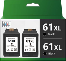 2-pk 61 XL Black Ink For HP ENVY 4500 4501 4502 4504 5530 5531 5535