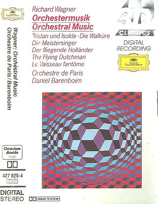 BARENBOIM WAGNER ORCHESTRAL MUSIC ORCHESTRA DE PARIS CASSETTE DG 3D CLASSICS 
