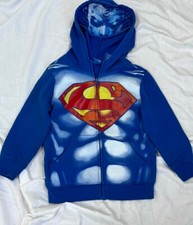 Superman Boy's Small Hooded Long Sleeve Blue Sweatshirt Size 5