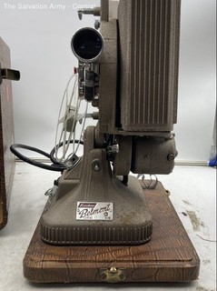 Vintage Keystone Belmont K161 16mm Film Movie Projector With Wooden Base In Case
