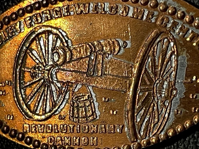 Revolutionary Cannon Valley Forge Wecone Center Zc Elongated Penny #070892