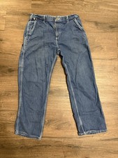 Carhartt FR Flame Resistant Blue Work Pants 36x30 Cotton Construction