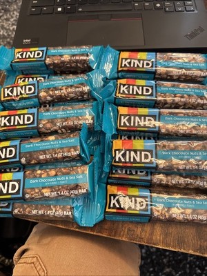 KIND Gluten Free Dark chocolate nuts & Sea Salt Snack Bars 1.4 oz, 21 Bars