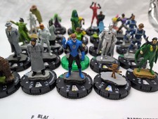 Lot Of 25 Marvel DC Heroclix Figures Commons And Uncommons With Cards 