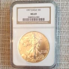 1997 American Silver Eagle 1 oz/ .999 Silver Coin MS-69 Brown Label NGC
