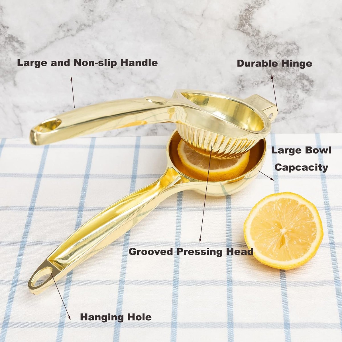 Lemon Squeezer, Heavy Duty Zinc Manual Juicer, Threaded