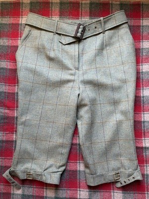 Purdey London Minto Tweed Shooting Breeks Knickers Plus Fours Lovat Green Sz 18