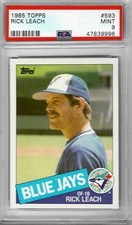 1985 Topps #593 Rick LEACH - PSA 9+++ RC Blue Jays
