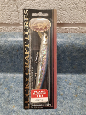 Lucky Craft Flash Minnow 110 SP Jerkbait 4 1/2'' 5/8oz Luckycraft Black Card
